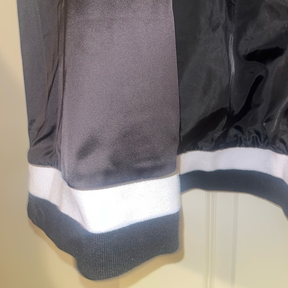 NWT Wendy Williams Black White Long Cardigan Kimono Sleeve Bomber Style … - Picture 3 of 6